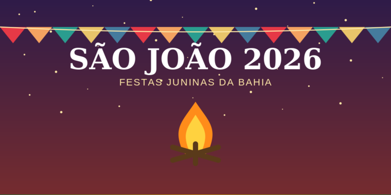 Arte ilustrativa do São João 2026 na Bahia
