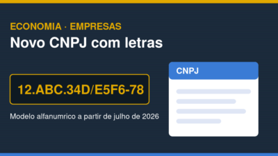 Ilustracao sobre o novo CNPJ alfanumerico. Arte: Portal 2 de Julho