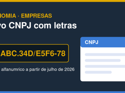 Ilustracao sobre o novo CNPJ alfanumerico. Arte: Portal 2 de Julho