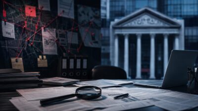 Investigação federal sobre documentos e relações no setor financeiro