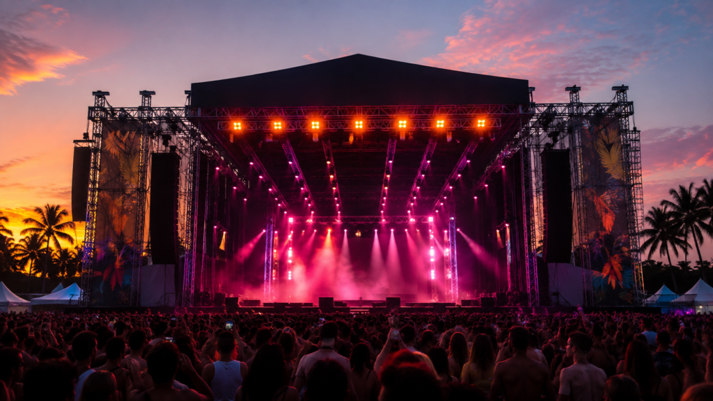 Palco de show representa os Ensaios da Anitta de 2027