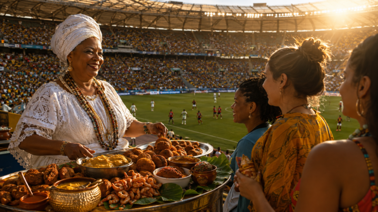 Pode preparar o dendê: Copa Feminina de 2027 terá acarajé na Fonte Nova<span style='display:block;font-size:0.55em;font-weight:400;line-height:1.35;color:#555;margin-top:10px'>Baianas poderão comercializar seus quitutes dentro da Arena durante os jogos; conquista garante que Salvador receba o Mundial com futebol, tradição e o sabor da Bahia</span>
