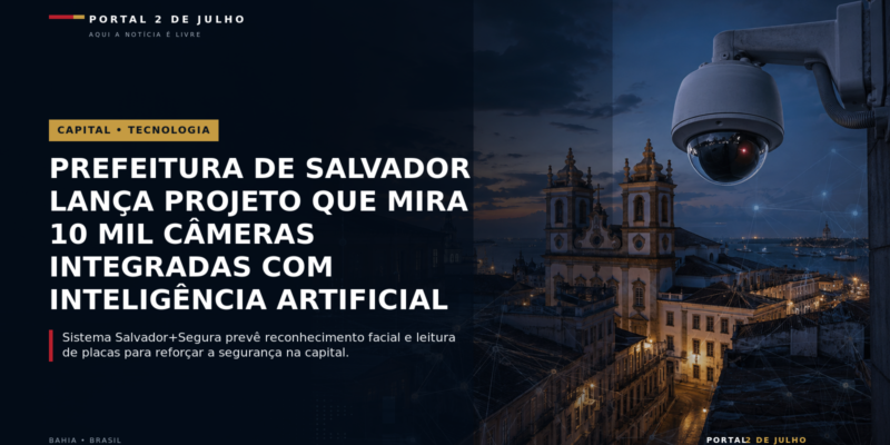 Prefeitura de Salvador lança projeto que mira 10 mil câmeras integradas com inteligência artificial