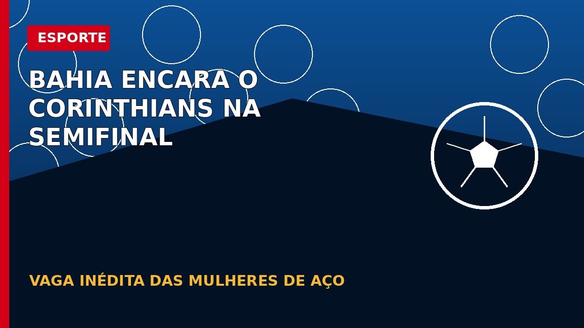 Arte editorial sobre Bahia e Corinthians na semifinal do Brasileirão Feminino