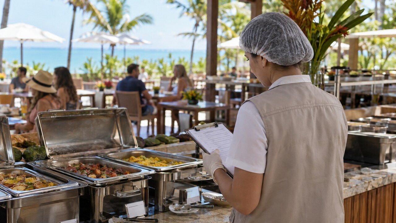 Fiscal sanitária inspeciona buffet de resort em Porto Seguro