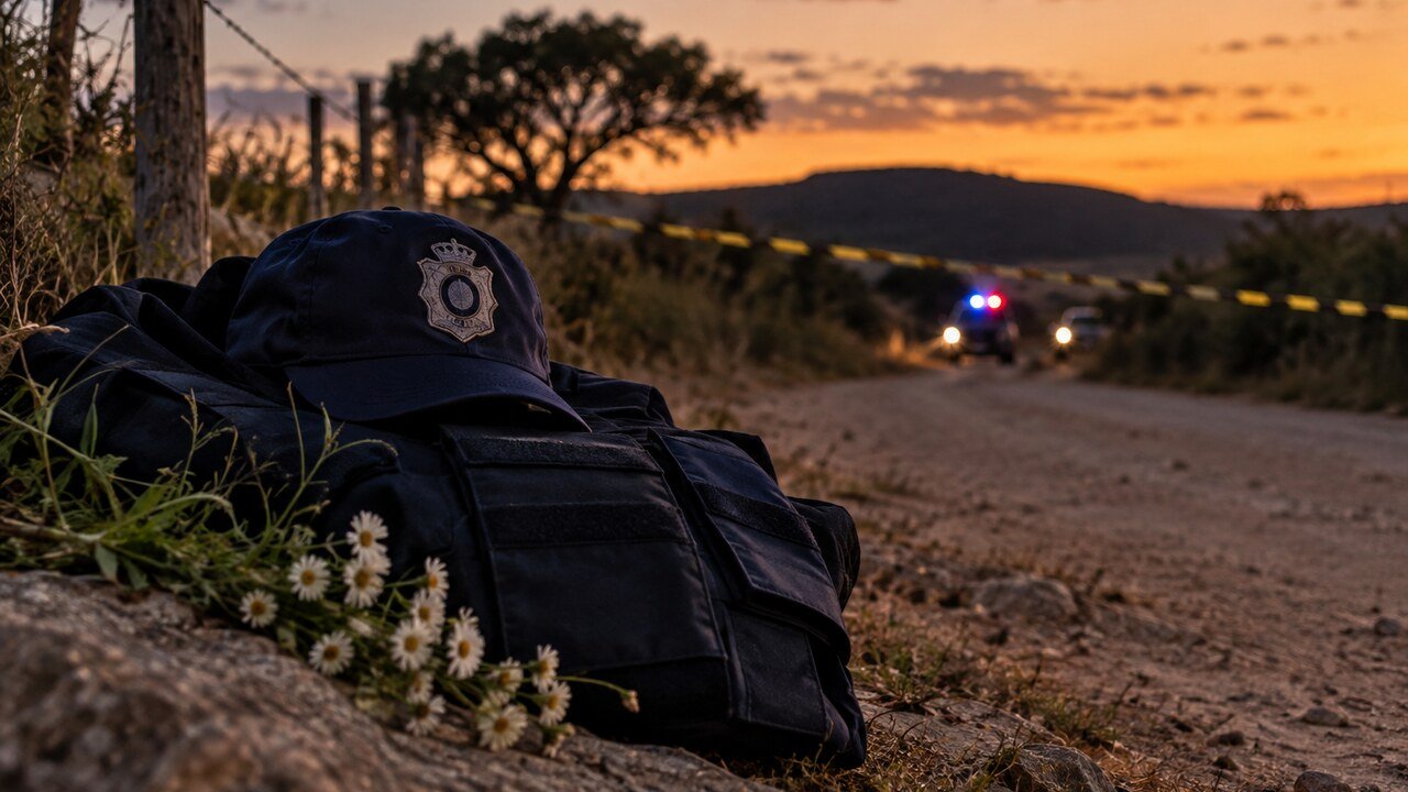 Boné e uniforme de guarda municipal em estrada rural de Uibaí