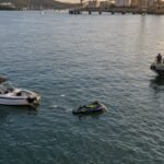 Lancha, moto aquática e embarcação de fiscalização na Baía de Aratu