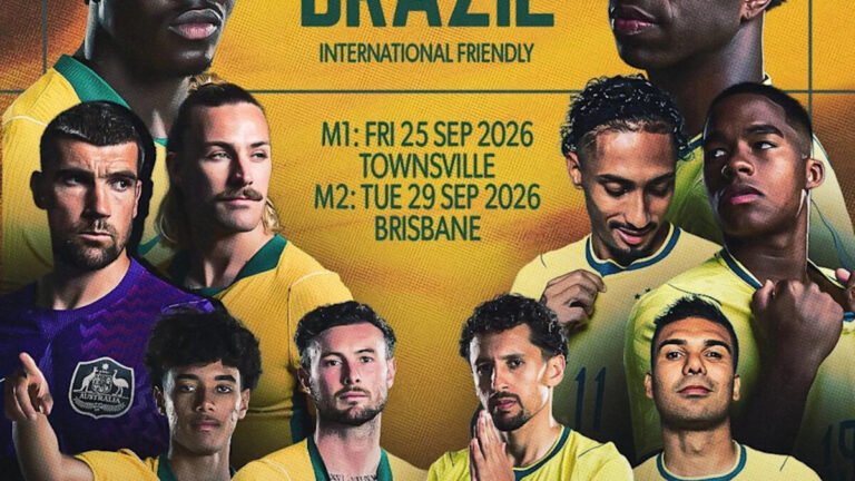 Brasil vence a Austrália por 4 a 2 em amistoso e Ancelotti testa novo esquema<span style='display:block;font-size:0.55em;font-weight:400;line-height:1.35;color:#555;margin-top:10px'>Seleção reagiu no segundo tempo, em Brisbane, e agora encara a Índia no dia 3, em Calcutá; Raphinha saiu com desconforto.</span>