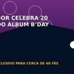 Arte editorial sobre festa em Salvador pelos 20 anos do álbum B’Day