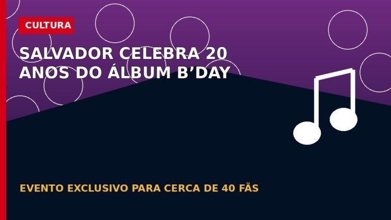Arte editorial sobre festa em Salvador pelos 20 anos do álbum B’Day