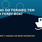 Arte editorial sobre fila de retorno do feriado no sistema Ferry-Boat