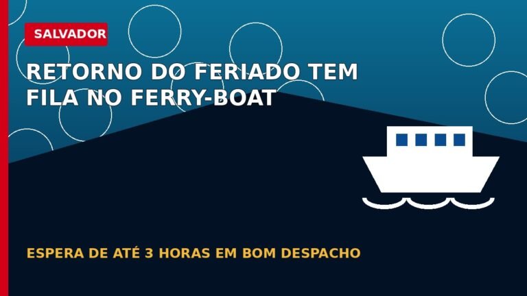 Arte editorial sobre fila de retorno do feriado no sistema Ferry-Boat
