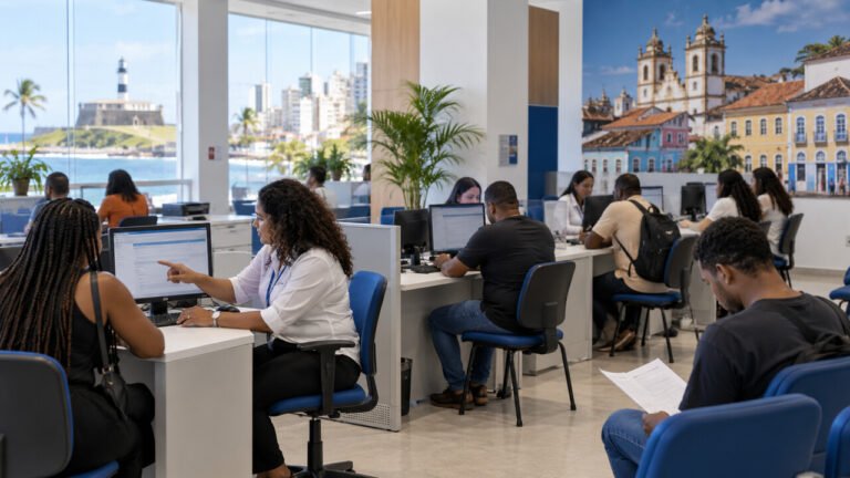 Trabalhadores recebem atendimento para vagas do SineBahia