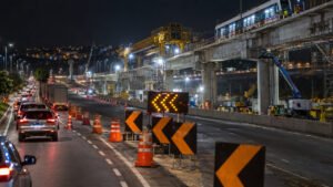 Obras noturnas do VLT provocam desvio na BR-324