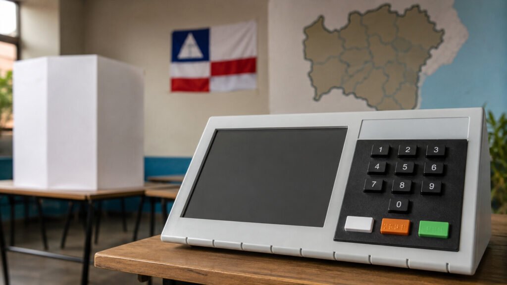 Urna eletrônica simboliza a disputa pelo governo da Bahia nas eleições de 2026