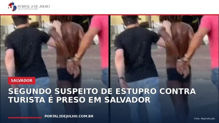 Policiais civis conduzem suspeito de estupro contra turista em Salvador