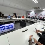 Coletiva de apresentação da Operação Eleições 2026, no Centro de Operações e Inteligência, em Salvador
