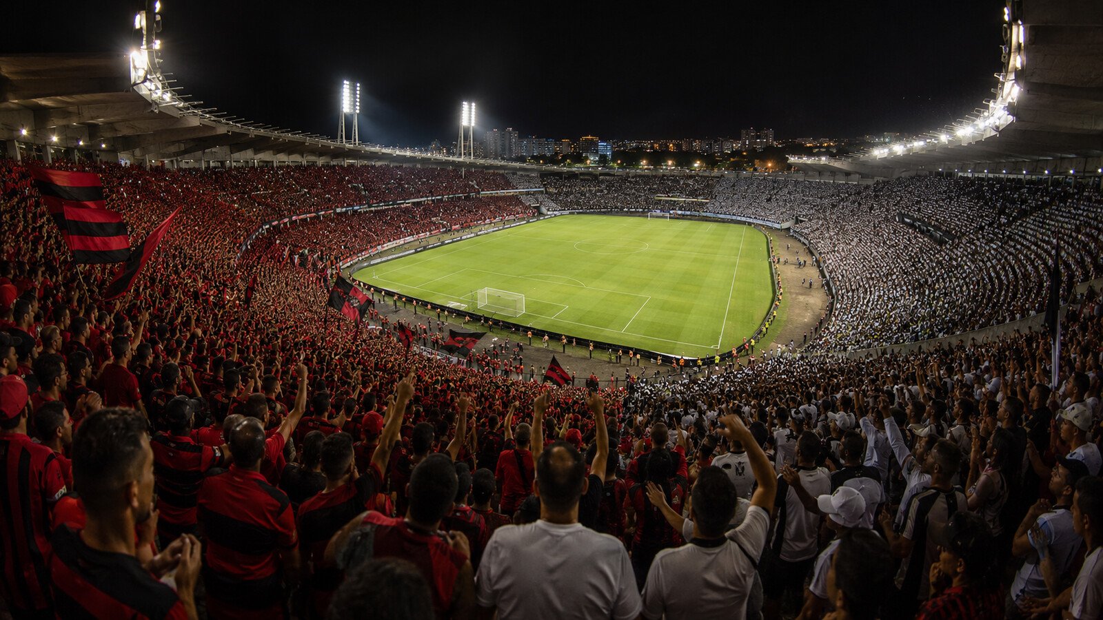 Torcedores de Vitória e Vasco no Barradão antes do jogo decisivo da Copa do Brasil