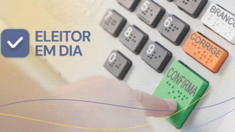 Arte oficial Eleitor em Dia do TSE com urna eletrônica