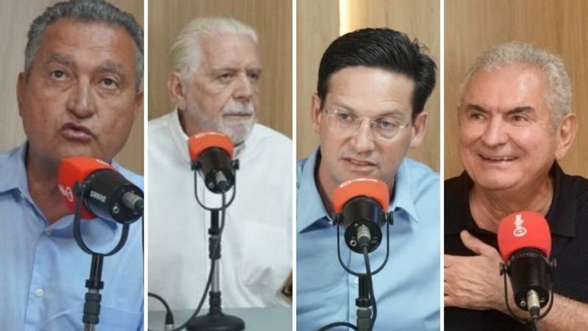 Composição com fotografias reais dos candidatos ao Senado pela Bahia
