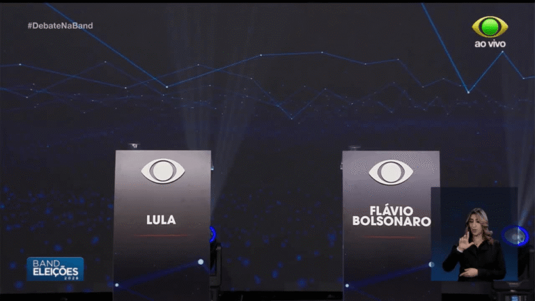 Púlpitos do debate da Band nas eleições de 2026