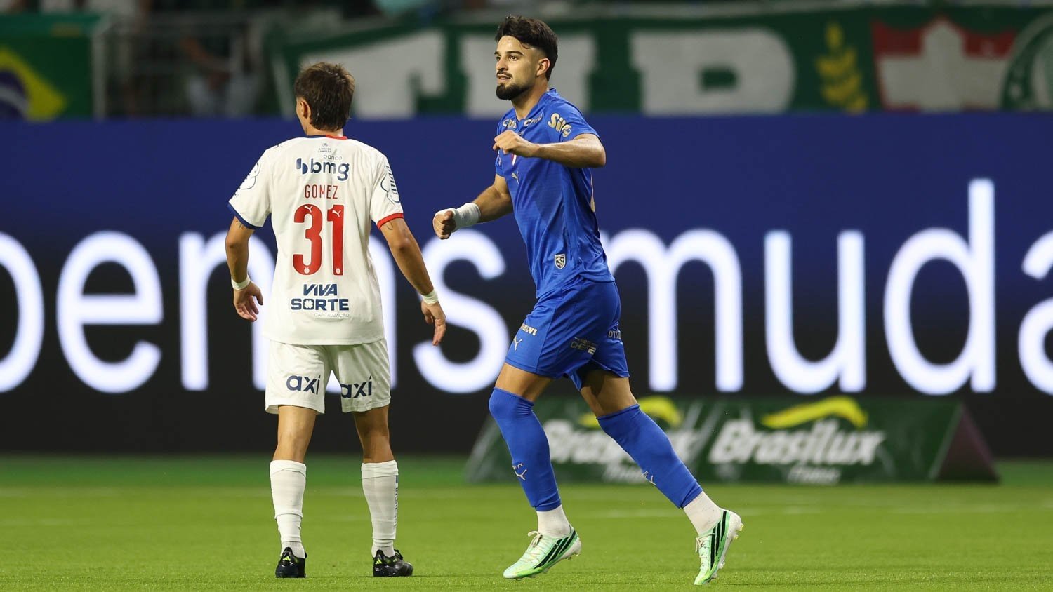 Jogadores de Palmeiras e Bahia na partida de 8 de outubro de 2026