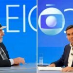 Lula e Flávio Bolsonaro durante cobertura televisiva das eleições de 2026